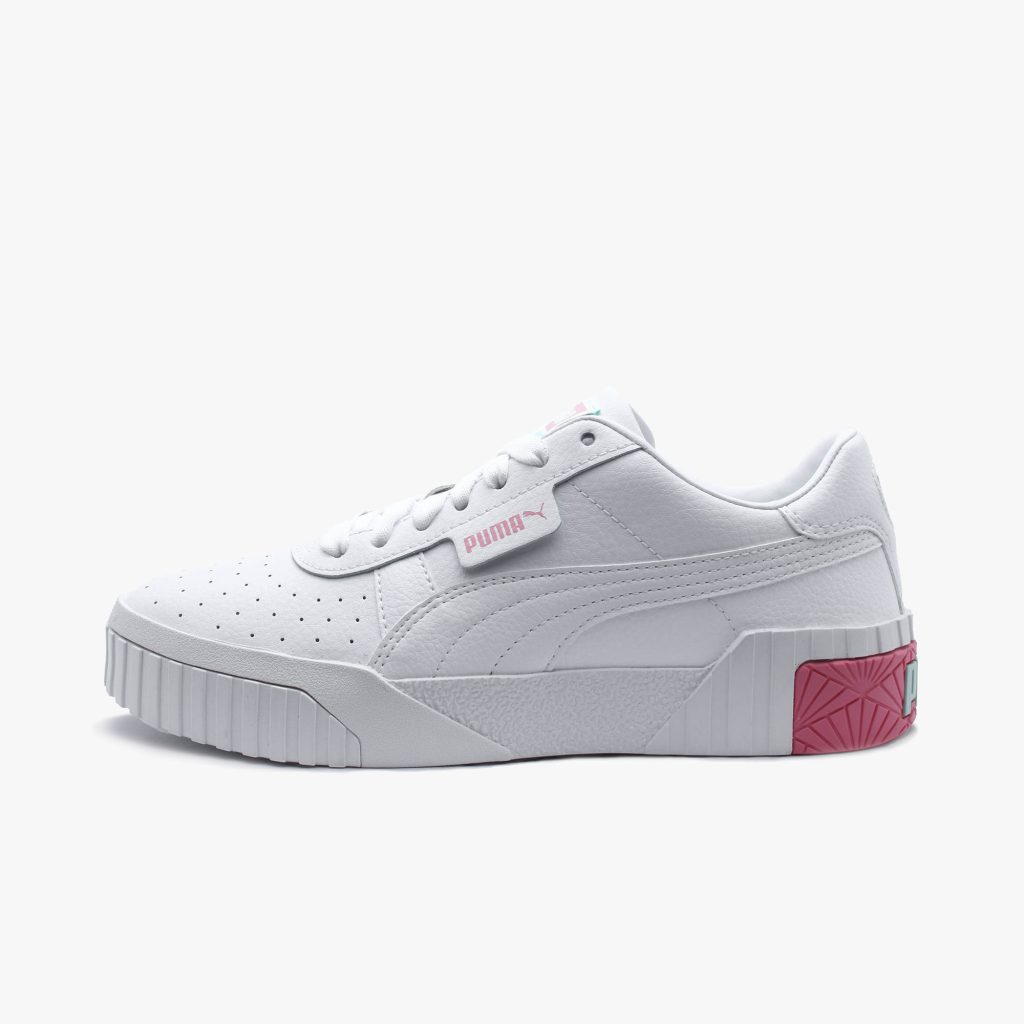 puma cali blanc rose vert