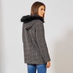 Kiabi Manteau Motif Pied De Poule Femme