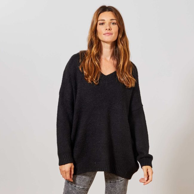 Kiabi Pull Oversize Col En V Femme - Madina