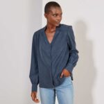 Kiabi Chemisier Fronces Épaules Femme