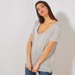 Kiabi T-Shirt Col V Femme