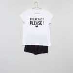 Kiabi Pyjama Court 'Breakfast' Fille