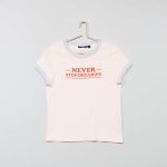 Kiabi T-Shirt Imprimés À Bords-Côtes Fille