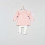 Kiabi Robe + Collants Coton Bio 'Éco-Conception' Fille