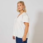 Kiabi T-Shirt Col Tunisien Et Détail Ajouré Femme