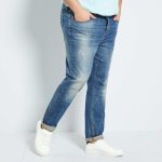 Kiabi Jean Fitted Effet Usé Homme
