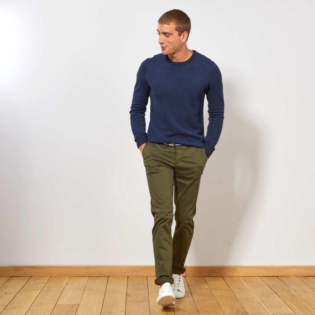 Kiabi Pantalon Chino Slim Ceinture Homme Madina