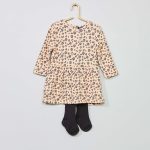 Kiabi Ensemble Robe + Collants Fille