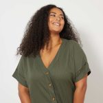 Kiabi T-Shirt Côtelé Avec Boutons Femme