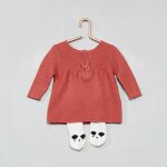 Kiabi Robe Tricot Coton Bio + Collants 'Éco-Conception' Fille