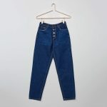 Kiabi Jean Coupe Mom Taille Haute Fille