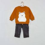 Kiabi Sweat 'Ours' Et Pantalon Garçon