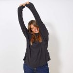 Kiabi T-Shirt Cotelé Col Lâche Femme