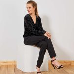 Kiabi Body Clouté En Velours Femme