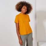 Kiabi T-Shirt Côtelé Maille Grattée Femme