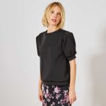 Kiabi Sweat Néoprène Manches Ballon Femme